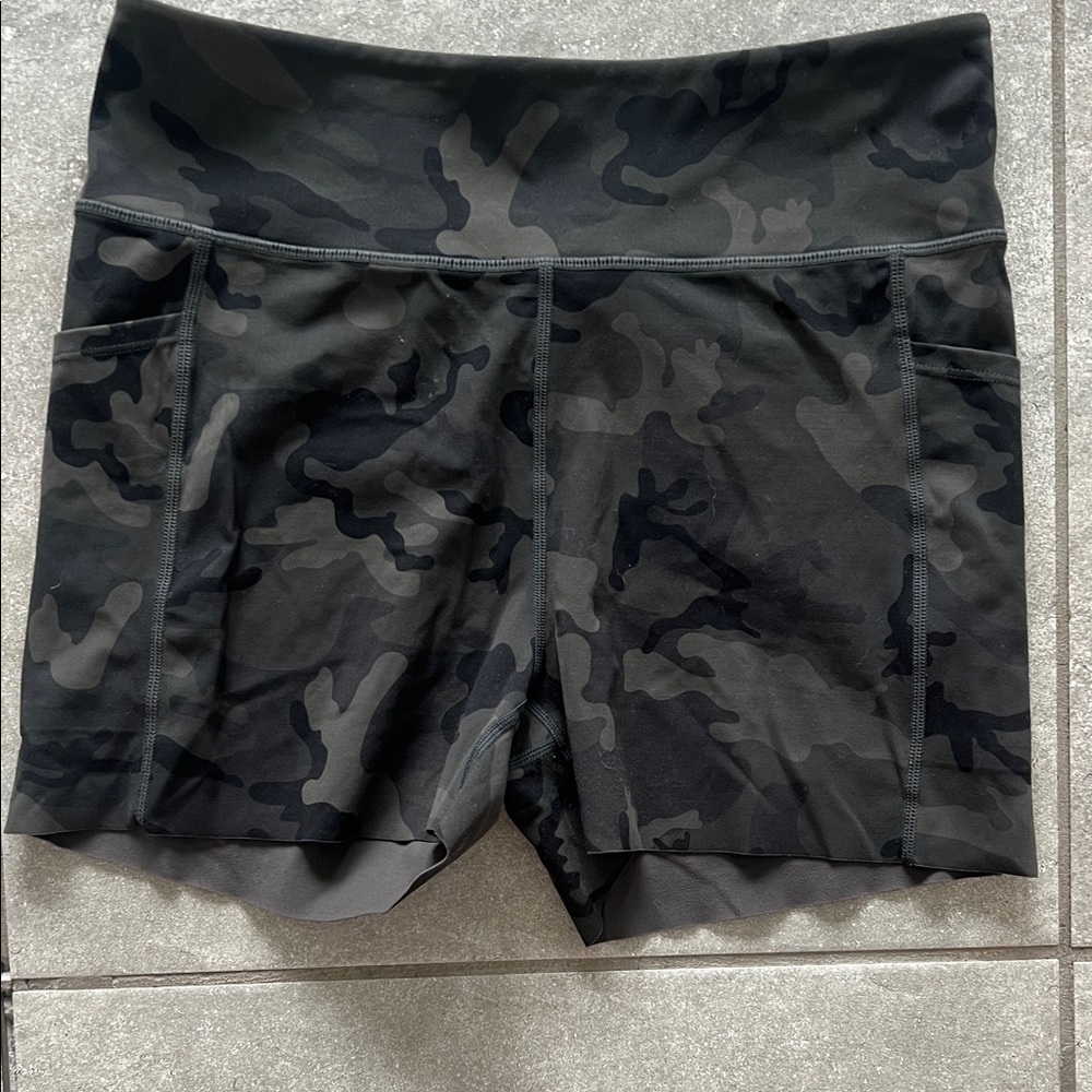 ZYIA Black Camouflage Athletic Shorts